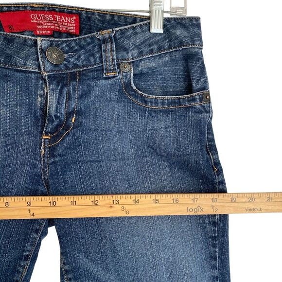 Vintage Y2K Guess Daredevil Boot Jeans Women 30 Denim Distressed Low Rise Grunge - Picture 5 of 14